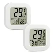 2Pack Indoor Thermometers Digital Portable Mini Temperature Monitor Celsius Fahr