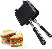 Sandwich Hand Toaster,Sandwich Maker Grill,Hand Toaster,Flat Bottom Double-Sided Frying Pan High Temperature Resistant Bread Toast Baking Pan