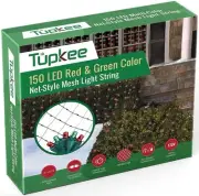 Tupkee Christmas Light Net - 4x6 - 150 LED Red & Green Mesh Blanket Lights