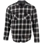 509 BASECAMP FLANNEL SHIRT BLK & GREY CHECK 2X Rugged Cotton F09005600-160-002