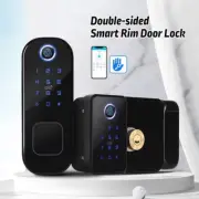 Smart Rim Door Lock Waterproof Double Side Fingerprint Bluetooth Remote Control