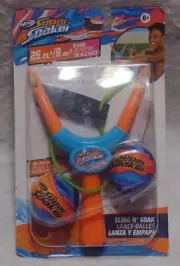 Nerf Super Soaker Slinger Water Slingshot Sling N' Soak w Balls Shot Fight