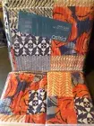 NEW Twin Quilt & 2 Shams~Astrid~Coral & Red Roses~Tan & Blue Patchwork designs