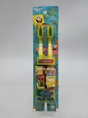 Vintage Set of 2 Spongebob Squarepants Squidward and Gary Toothbrush by Colgate