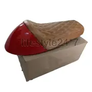 Royal Enfield "Customized D5 Leather Seat & Red Cowl" For GT & Interceptor 650