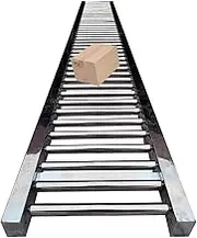 YOPNDFR Stainless Steel Roller Conveyor, Non-Powered Roller Conveyor, Width 40 cm, Length 4 m, Suitable for Unloading Goods, Woodworking, DIY (Length 1 m/3.3 ft)