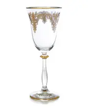 Alice Pazkus Set of 6 Water Glass with Rich 24K Gold Artwork