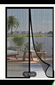 Mkicesky Magnetic Screen Door Polyester Mesh Net Insect Curtain 39"x99”New