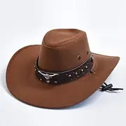 [ZJSCNBE] Western Cowboy Hats Vintage Big-edge Gentleman Cowgirl Jazz Hat Holidays Party Cosplay Hat