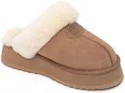 [UGG AUZLAND SHEEPSKIN] Platform Slipper Chestnut,Fuzzy Platform Slipper Sheepskin Slippers Non Slip