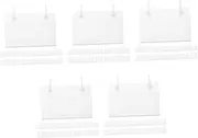 5sets Shelf Ticket Holders Tag Holder Sign Retail Label Holders Plastic Ticket Holder for Fridge and Basket 20pcs*5