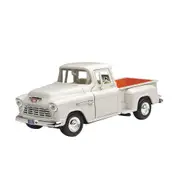 Motormax Licensed 1:24 Scale Chevy 5100 Stepside 1955 Diecast Model Car White