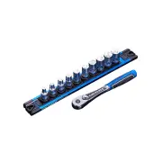 11 Pcs of Kincrome 1/4" Drive LOK-ON Socket Set - Metric Chrome Vanadium Steel