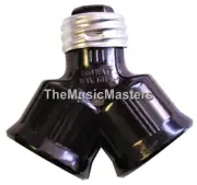Dual Bulb Socket Adapter 1 to 2 Converter 2 Socket Outlet Lamp Splitter BROWN