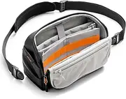 [Inateck] Tech Sling Bag, 135° Opening Design Tech Pouch, Water-resistant Desk Caddy Compatible with iPad Mini, Switch, Hard Drives, Headphones, Protective Crossbody Bag for Daliy Use, Travel-Black