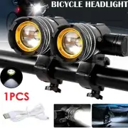 Rechargeable T6 LED Bicycle Bike Lights USB Front Side Headlight Tail Light Set