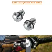Universal Chrome Self-Locking Switch Push Button For Harley Softail Road Glide