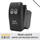 Rear Lights LASER ETCHED Rocker Switch - White LED 12v 24v Toggle On-Off