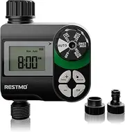 RESTMO Tap Timer, Irrigation Hose Timer with Rain Delay/Manual/Automatic Watering System, Water Timer for Outdoor Faucet, Garden Sprinkler, Yard and Lawn