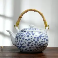 在飛比找樂天市場購物網優惠-景德鎮青花瓷大茶壺家用陶瓷泡茶壺1000毫升高白瓷茶壺飯店單