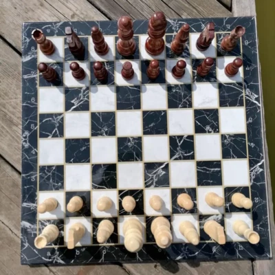 Luxury Gambit StauntonChess Set - 14.5" Hand-Carved Wooden Chess Pieces
