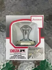 Vintage 1999 DELTA Innovation Single Robe Hook 73035-CB Chrome w/ Polished Brass