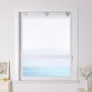 ESLIR Roman Blind No Drilling Required Roman Curtains with U-Hooks Eyelet Roller Blind Voile Curtains Transparent Curtains Modern 1 Piece White W x H 80 x 130 cm 1 Piece