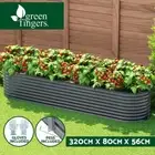 Green Fingers Garden Bed 320X80cm Oval Planter Box Raised Container Galvanised