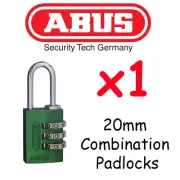Combination Padlocks - Resettable ABUS 20mm High quality - GREEN