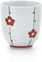 Pottery Tea Cup, Yunomi Cup, Green Tea, Arita Ware, Hand-Painted Flower Grove, Teacup (1 Piece)