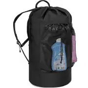 Laundry Bag Backpack with Shoulder Straps and Mesh Pocket Foldable Laundry Ha...