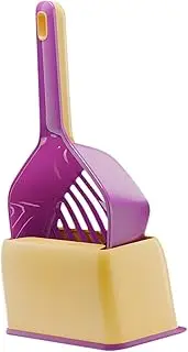 Dickly Cat Litter Tool with Holder for Quick Waste Cleanup, Purple