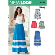 New Look Sewing Pattern 6287 N6287 Misses' Pull on Skirt in Four Lengths