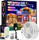 24M Wifi+ Bluetooth Compatible RGB+IC Outdoor Led Strip Lights Waterproof,Contin