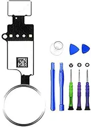 Home Button for iPhone 7 and 7 Plus and iPhone 8 and 8 Plus Main Key Flex Cable with Repair Tools,New Version 4 (White)