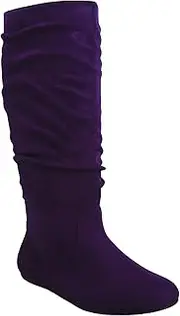 [toozon] TZ Lily-01 Women's Pull Up Closed Round Toe Flat Heel Slouchy Mid-Calf Casual Boots