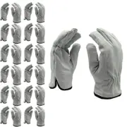 Cordova 8240L Premium Grain Cowhide Driver Gloves, Red Fleece Lined, Shirred Ela