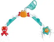 Hape Bath Cascade | Suction Cup Sea Creature Bath Toy Set | Waterfall & Spinning Action | Fun Bath Time Toy for Kids & Toddlers | Includes Water Slides, Pitcher & Sea Animals