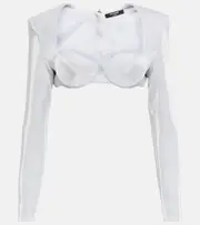 [Balmain] Balmain Metallic crop top UK 12 silver