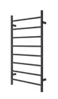 Matte Black Heated Towel Rail rack round AU standard 1000*620mm wide 8 bar 2022