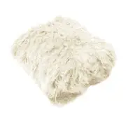 Curly Luxury Faux Fur Long Hair Extra Large Throw Blanket 152 x 203 cm (Cream, Pink)