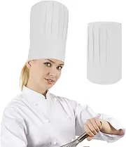 [Generic] Chef Hat Adult Adjustable Elastic Baker Cook Kitchen Cooking Chef Cap for Women Men