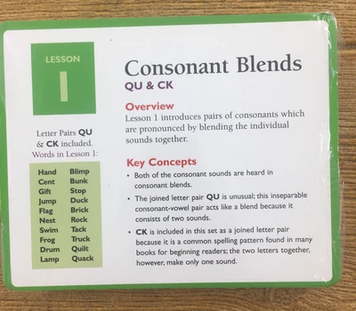 LeapFrog Phonics Learning Super Center Pro Reader Cards Lesson 1 Consonant Blend