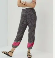 Anthropologie Smocked Balloon-Leg Pants new size US 8 NWT Boho (a