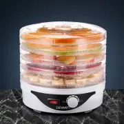 Devanti 5 Trays Food Dehydrator Fruit Dehydrators Jerky Dryer Pet Beef White NEW