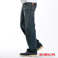 在飛比找momo購物網優惠-【BOBSON】男款皮革口袋中直筒牛仔褲(1714-52)