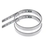2pcs Adhesive Back Tape Measure 100cm Right to Left Steel, Silver Tone