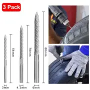 3 Pack Tire Repair Carbide Burr Drill Bit 3mm 4.5mm 6mm Tire Patches Plug Cutter