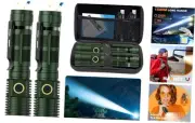 Small Tactical Flashlights 20000 High Lumens - 1500 Meters Long Beam Dark Green