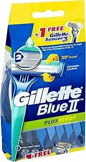 GILLETTE DISPOSABLES Blue II Plus Pivot and Sensor 3 Razor Set, 1, Pack of 11